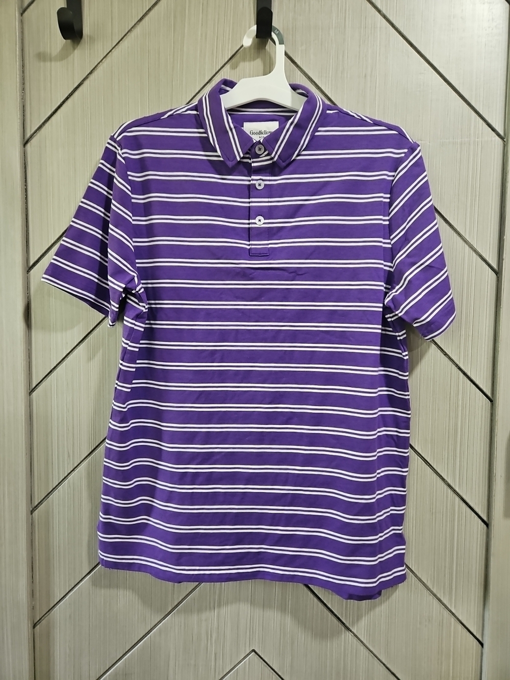 Goodfellow & Co Purple and White Striped Polo